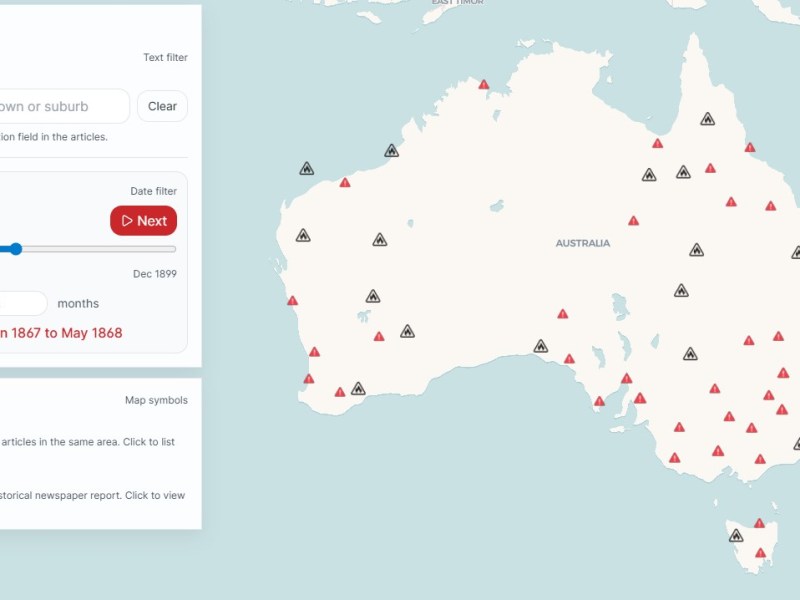 Mapping colonial bushfires using historical&nbsp;newspapers.